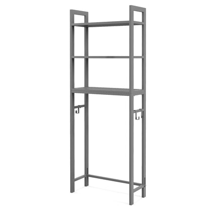 Over-The-Toilet Storage Shelf Space Saving Metal Bathroom Organizer Hooks, Gray Bathroom Etagere Gray at Gallery Canada