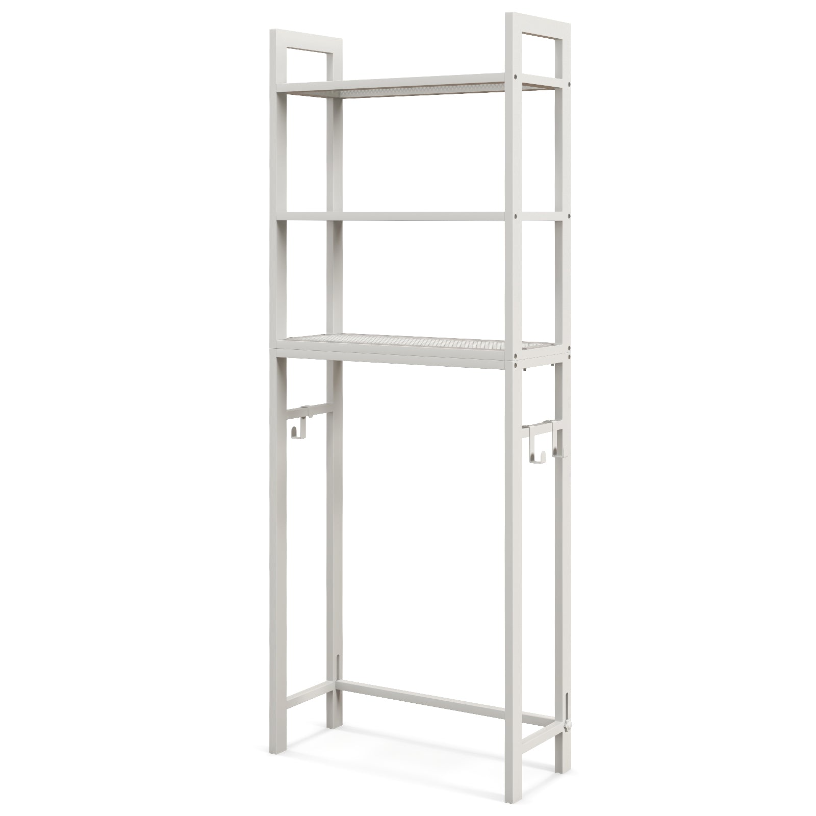 Over-The-Toilet Storage Shelf, Metal Bathroom Organizer Hooks, White Bathroom Etagere White at Gallery Canada