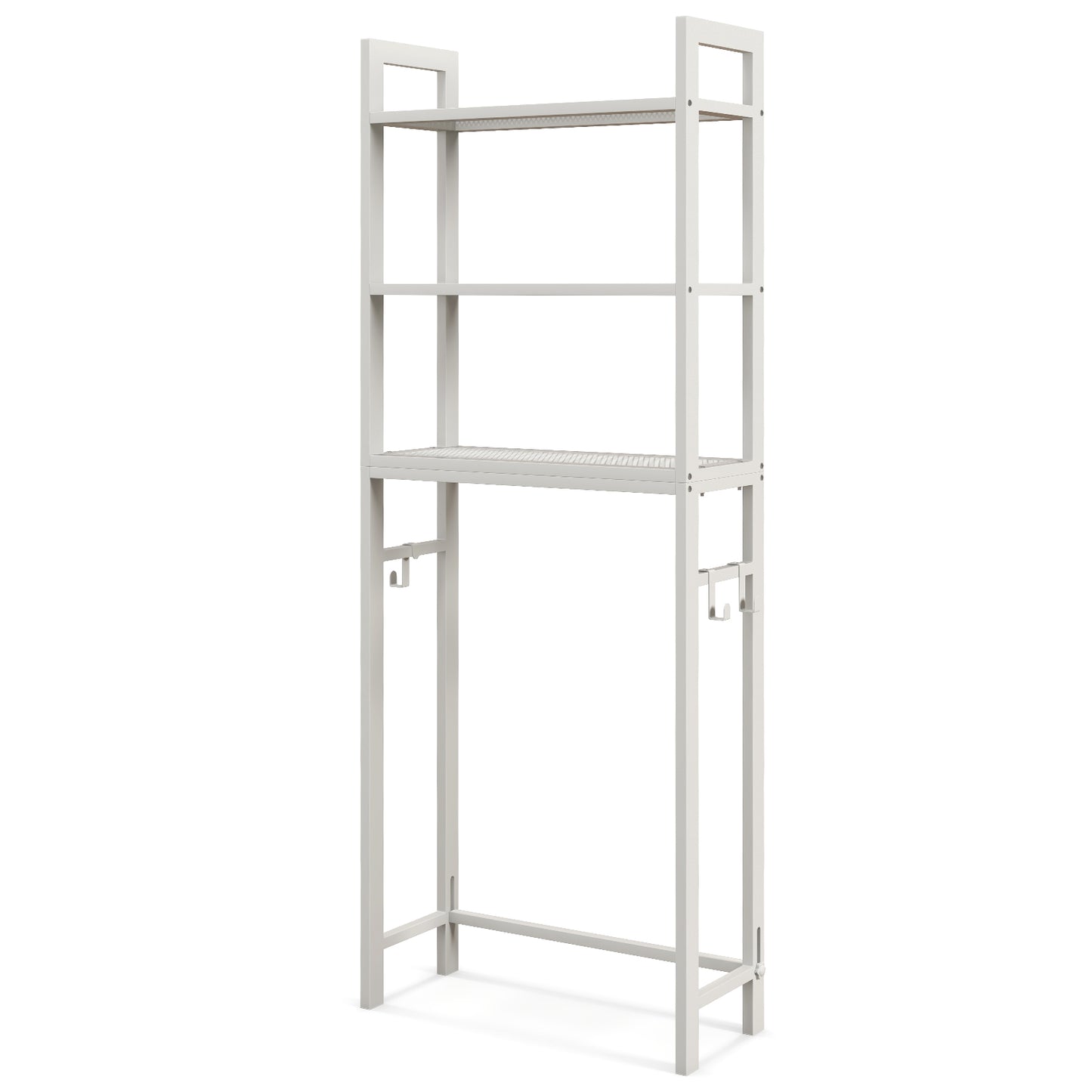 Over-The-Toilet Storage Shelf, Metal Bathroom Organizer Hooks, White Bathroom Etagere White at Gallery Canada