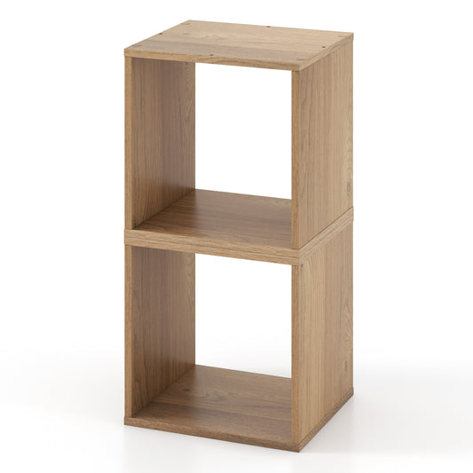 2 Cubes Stackable Bookcase for Living Room and Study, Natural Bookcases Natural at Gallery Canada