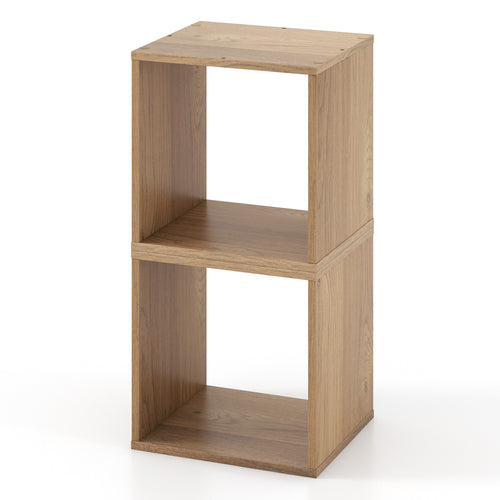 2 Cubes Stackable Bookcase, Natural