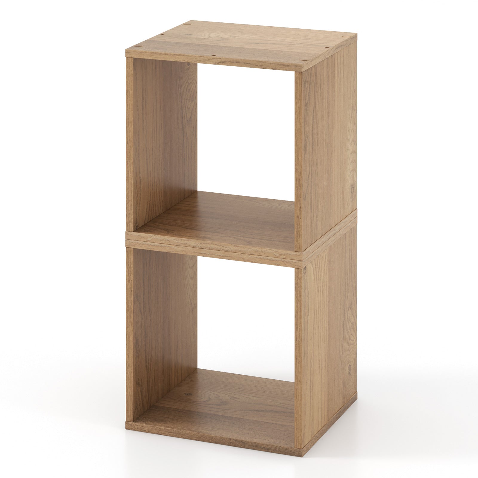 2 Cubes Stackable Bookcase for Living Room and Study, Natural Bookcases at Gallery Canada