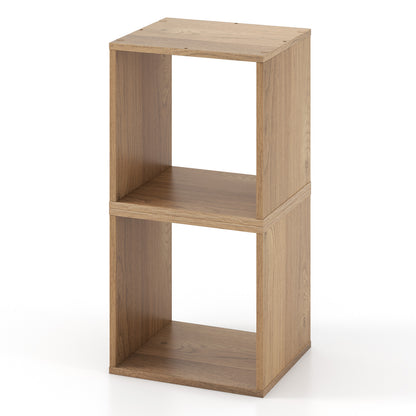 2 Cubes Stackable Bookcase for Living Room and Study, Natural Bookcases at Gallery Canada