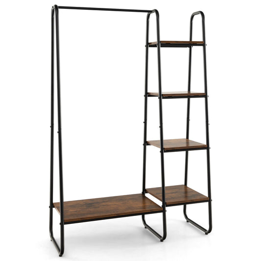 Clothes Rack Free Standing Storage Tower with Metal Frame, Black - Gallery Canada