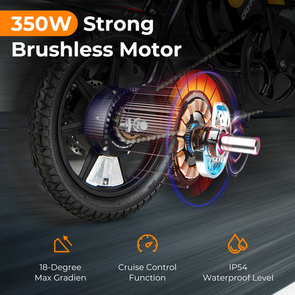 Electric Bike for Adults Folding Electric Bicycle with 350W Motor and 36V Battery, Black Exercise Machines at Gallery Canada