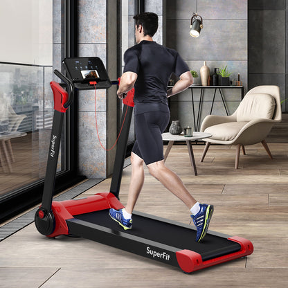 2.25 HP Electric Motorized Folding Running Treadmill Machine with LED Display and APP Control, Red Treadmills at Gallery Canada