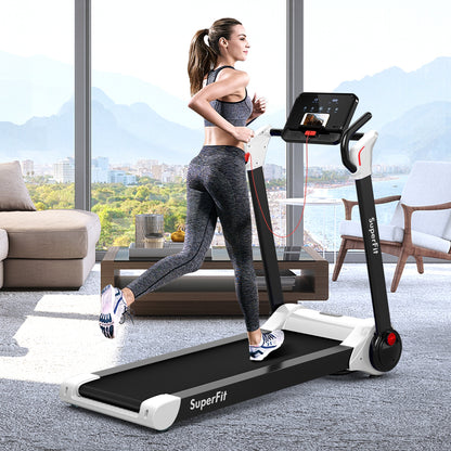 2.25 HP Electric Motorized Folding Running Treadmill Machine with LED Display and APP Control, White Treadmills at Gallery Canada