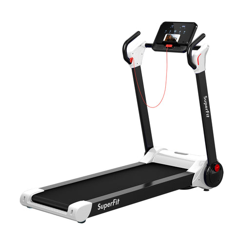 2.25 HP Folding Treadmill, LED Display, APP Control, White