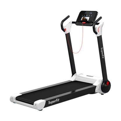 2.25 HP Electric Motorized Folding Running Treadmill Machine with LED Display and APP Control, White Treadmills at Gallery Canada