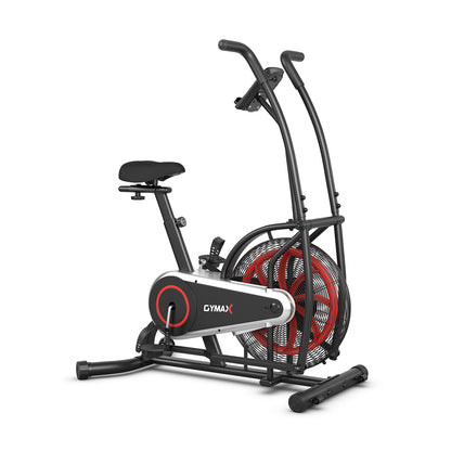 Upright Air Bike Fan Exercise Bike, Adjustable Seat, Black Exercise Bikes at Gallery Canada
