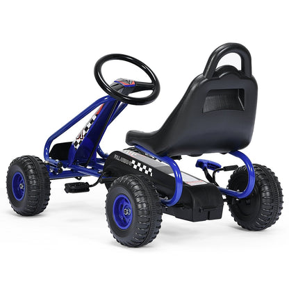 4 Wheel Pedal Powered Ride On with Adjustable Seat, Blue - Gallery Canada