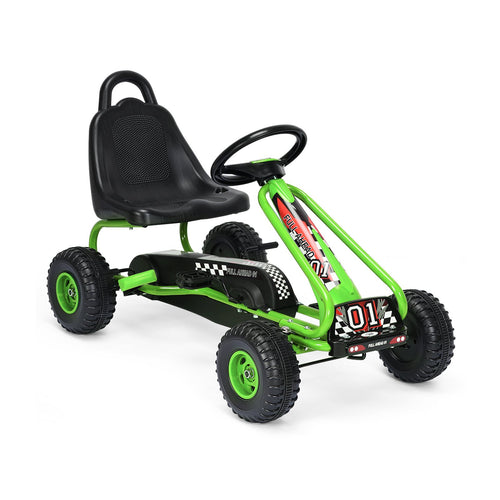 4 Wheel Pedal Powered Ride On with Adjustable Seat, Green