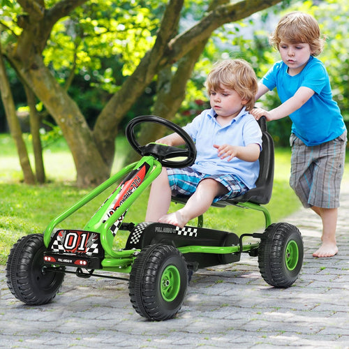 4 Wheel Pedal Powered Ride On with Adjustable Seat, Green