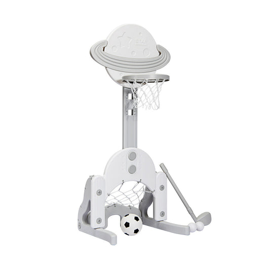 3 in 1 Kids Basketball Hoop Set with Balls, White Toy Sports White at Gallery Canada