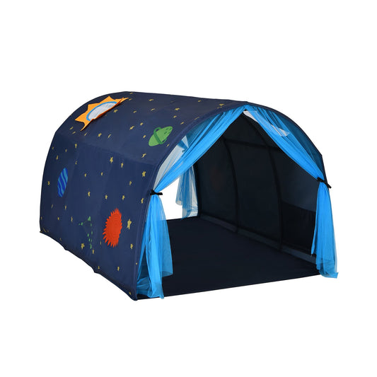 Kids Galaxy Starry Sky Dream Portable Play Tent with Double Net Curtain, Blue