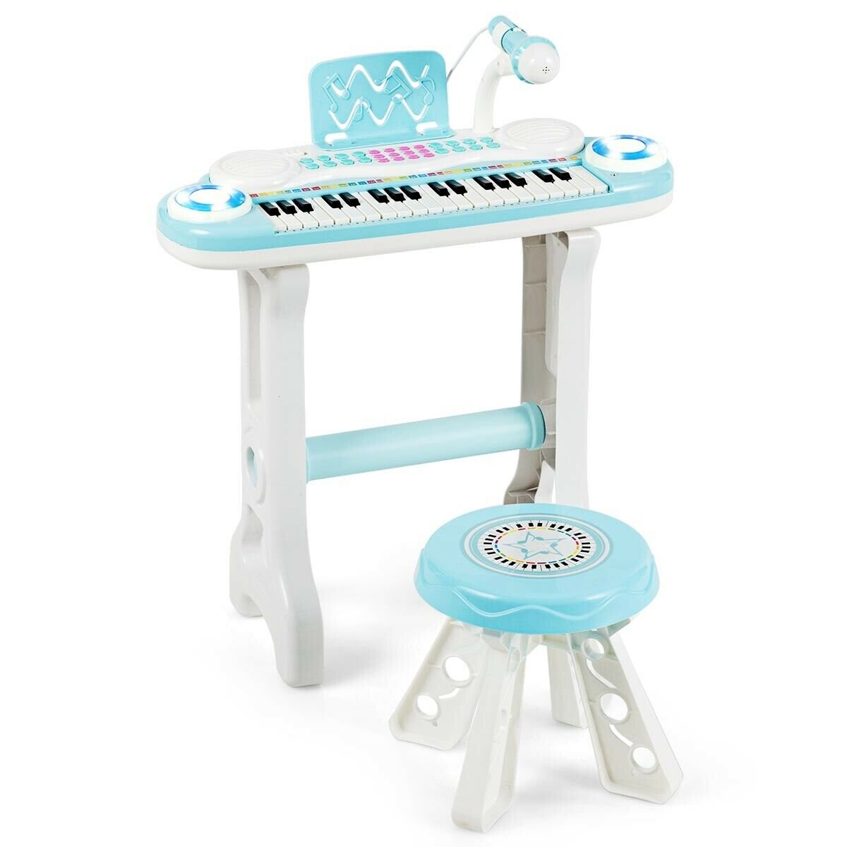 37-key Kids Electronic Piano Keyboard Playset, Blue