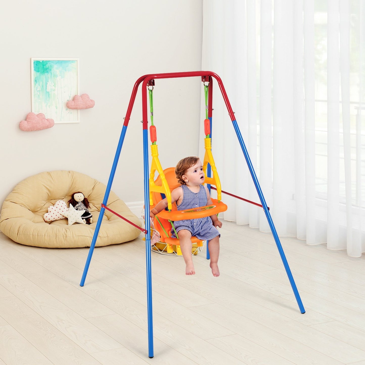 Toddler Swing Set High Back Seat with Swing Set, Multicolor - Gallery Canada