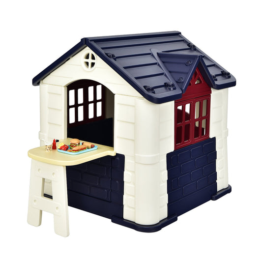 Kid’s Playhouse Pretend Toy House For Boys and Girls 7 Pieces Toy Set, Blue - Gallery Canada