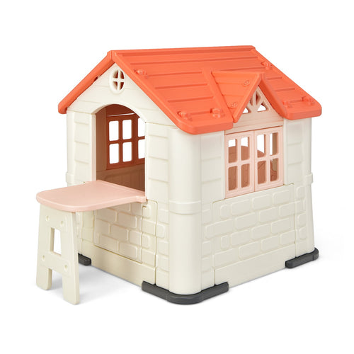 Kids Playhouse Pretend Toy House, 7 Piece Set, Pink