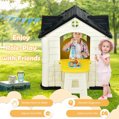 Kid’s Playhouse Pretend Toy House For Boys and Girls 7 Pieces Toy Set, Yellow Play Tents & Playhouse at Gallery Canada