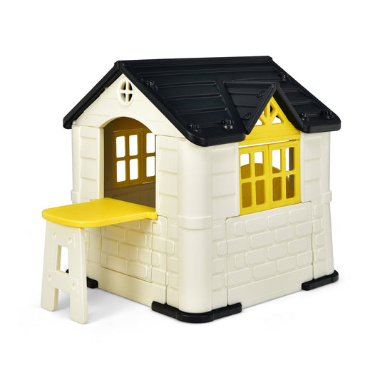 Kid’s Playhouse Pretend Toy House For Boys and Girls 7 Pieces Toy Set, Yellow - Gallery Canada