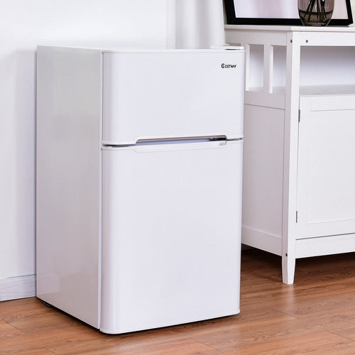 3.2 cu ft. Compact Stainless Steel Refrigerator, White