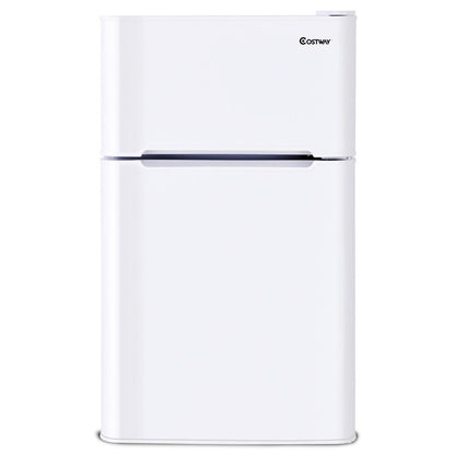 3.2 cu ft. Compact Stainless Steel Refrigerator, White - Gallery Canada