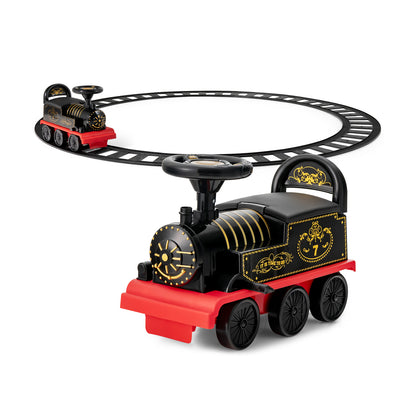 6V Electric Kids Ride On Car Toy Train, 16 Pieces Tracks, Black Powered Ride On Toys Black at Gallery Canada