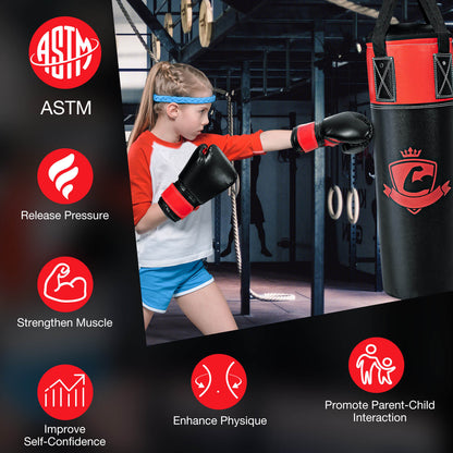 11 Pounds Kids Hanging Punching Bag Set with Punching Gloves, Black Boxing & Martial Arts at Gallery Canada