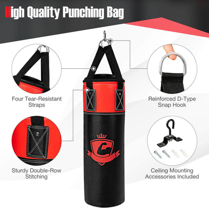 11 Pounds Kids Hanging Punching Bag Set with Punching Gloves, Black Boxing & Martial Arts at Gallery Canada