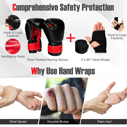 11 Pounds Kids Hanging Punching Bag Set with Punching Gloves, Black Boxing & Martial Arts at Gallery Canada