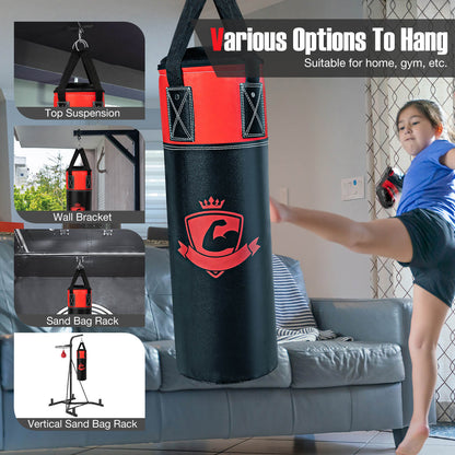 11 Pounds Kids Hanging Punching Bag Set with Punching Gloves, Black Boxing & Martial Arts at Gallery Canada