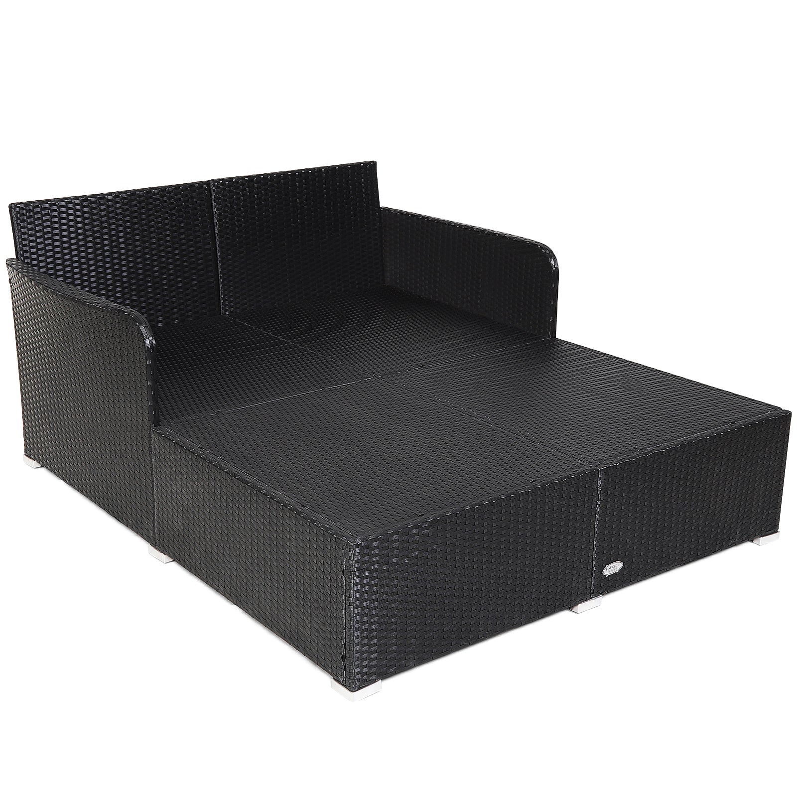 Outdoor Rattan Daybed With Upholstered Cushions, Gray Outdoor Sectionals at Gallery Canada