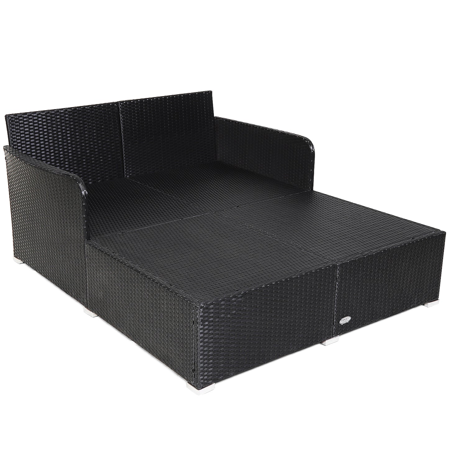 Outdoor Rattan Daybed With Upholstered Cushions, Gray Outdoor Sectionals at Gallery Canada