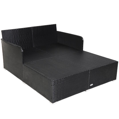 Outdoor Rattan Daybed With Upholstered Cushions, Gray Outdoor Sectionals at Gallery Canada