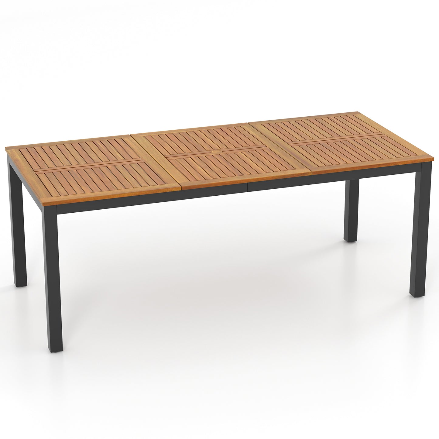 79 Inch Acacia Wood Outdoor Dining Table, 8-Person, Natural Patio Dining Tables Natural at Gallery Canada