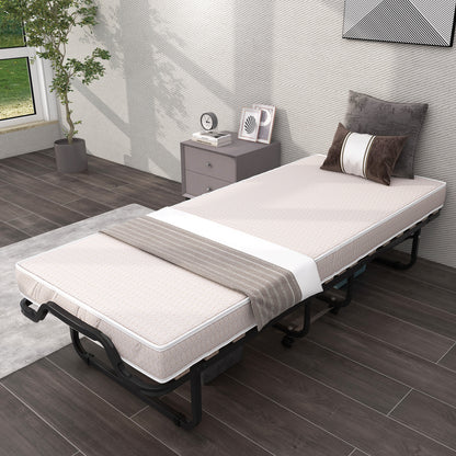 Rollaway Folding Bed with Memory Foam Mattress Made in Italy Folding Beds at Gallery Canada