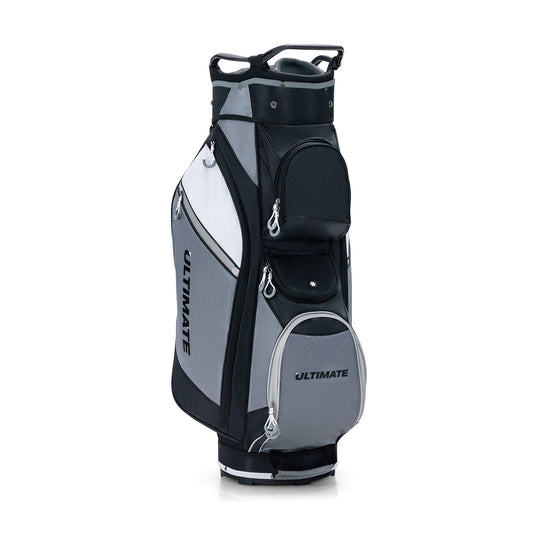 14-Way Golf Cart Stand Bag with Waterproof Rain Hood, Black Golf Black at Gallery Canada