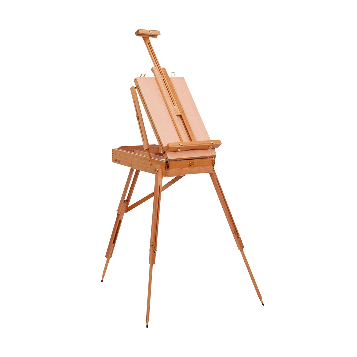 Tripod Folding French Wooden Easel with Sketch Box, Brown Art Easels at Gallery Canada