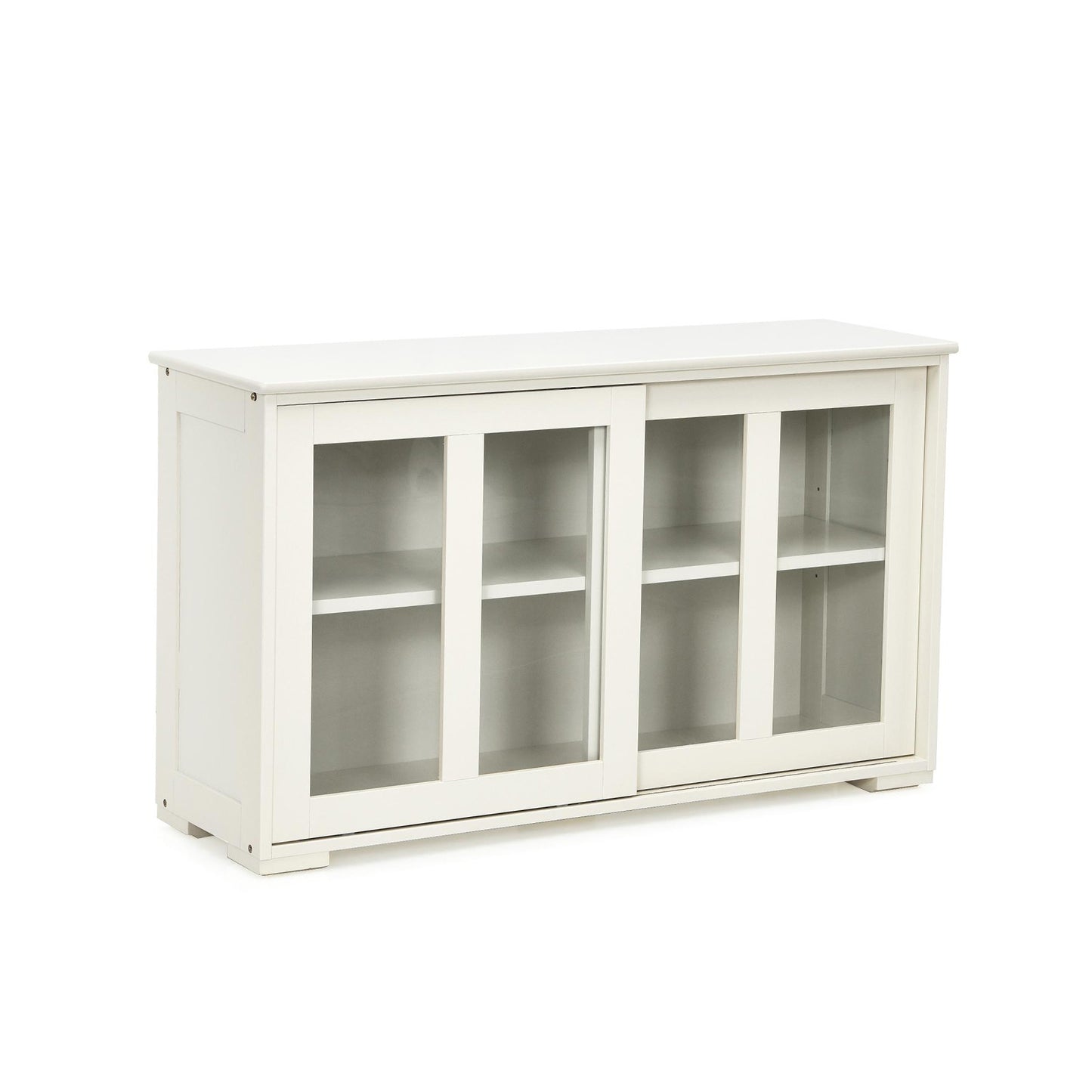 Sideboard Buffet Cupboard Storage Cabinet with Sliding Door-Antique White, White Sideboards Cabinets & Buffets White at Gallery Canada