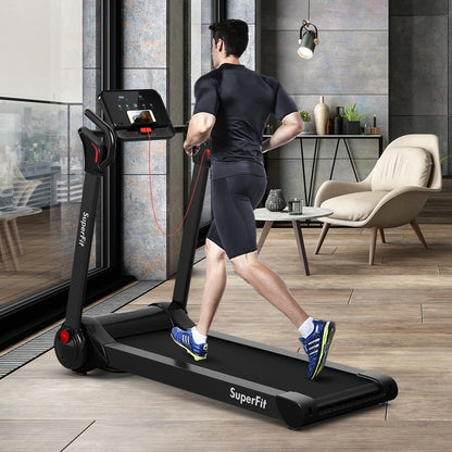 2.25 HP Electric Motorized Folding Running Treadmill Machine with LED Display and APP Control, Black Treadmills at Gallery Canada