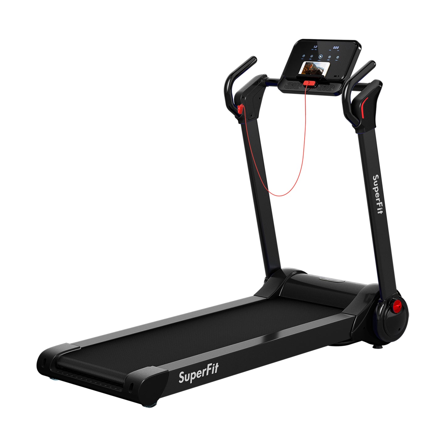 2.25 HP Electric Motorized Folding Running Treadmill Machine with LED Display and APP Control, Black Treadmills at Gallery Canada
