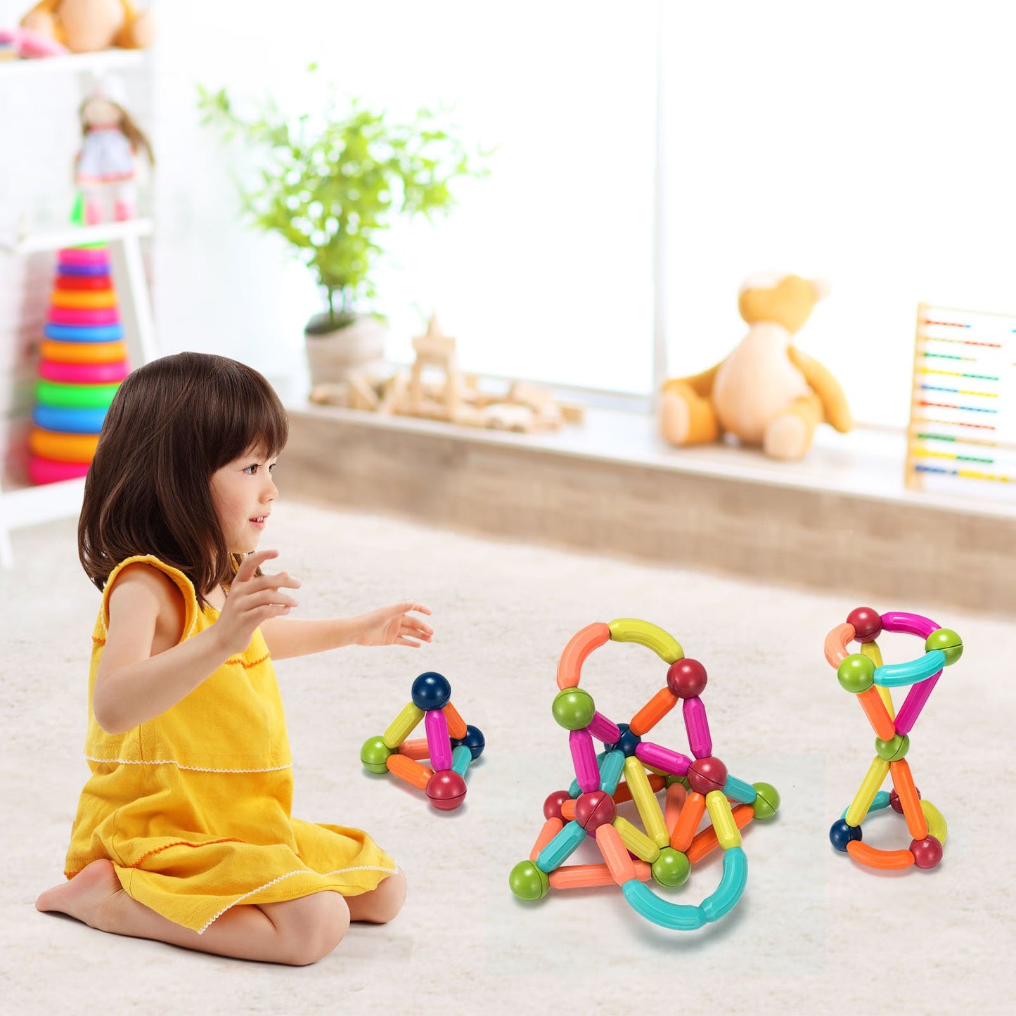 88 Pieces Magnetic Balls and Rods Set Building Blocks Set For Kids over 3 Years, Multicolor at Gallery Canada