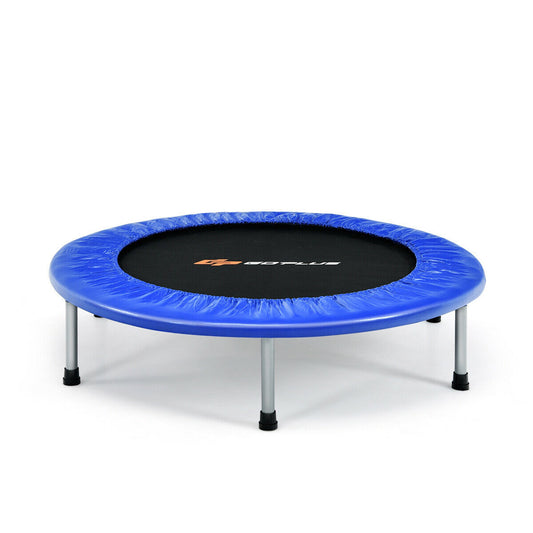 38 Inch Mini Folding Trampoline Portable Leisure Fitness Backboard, Blue Trampolines Blue at Gallery Canada