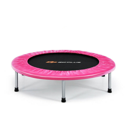 38 Inch Mini Folding Trampoline Portable Leisure Fitness Backboard, Pink Trampolines Pink at Gallery Canada