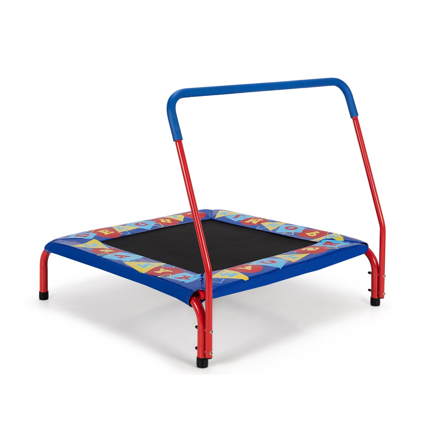 36 Inch Kids Indoor Outdoor Square Trampoline with Foamed Handrail, Blue Trampolines Blue at Gallery Canada
