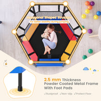 Thumbnail for 48 Inches Hexagonal Kids Trampoline With Foam Padded Handrails - Gallery View 4 of 9