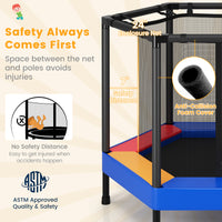 Thumbnail for 48 Inches Hexagonal Kids Trampoline With Foam Padded Handrails - Gallery View 5 of 9