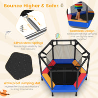 Thumbnail for 48 Inches Hexagonal Kids Trampoline With Foam Padded Handrails - Gallery View 6 of 9