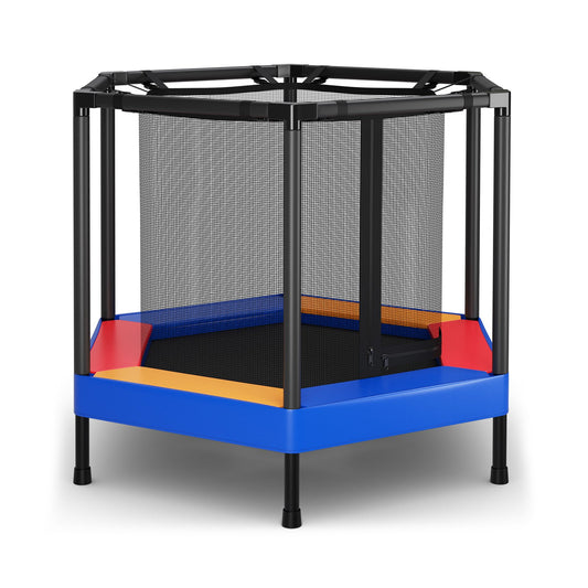 48 Inches Hexagonal Kids Trampoline With Foam Padded Handrails, Multicolor - Gallery Canada